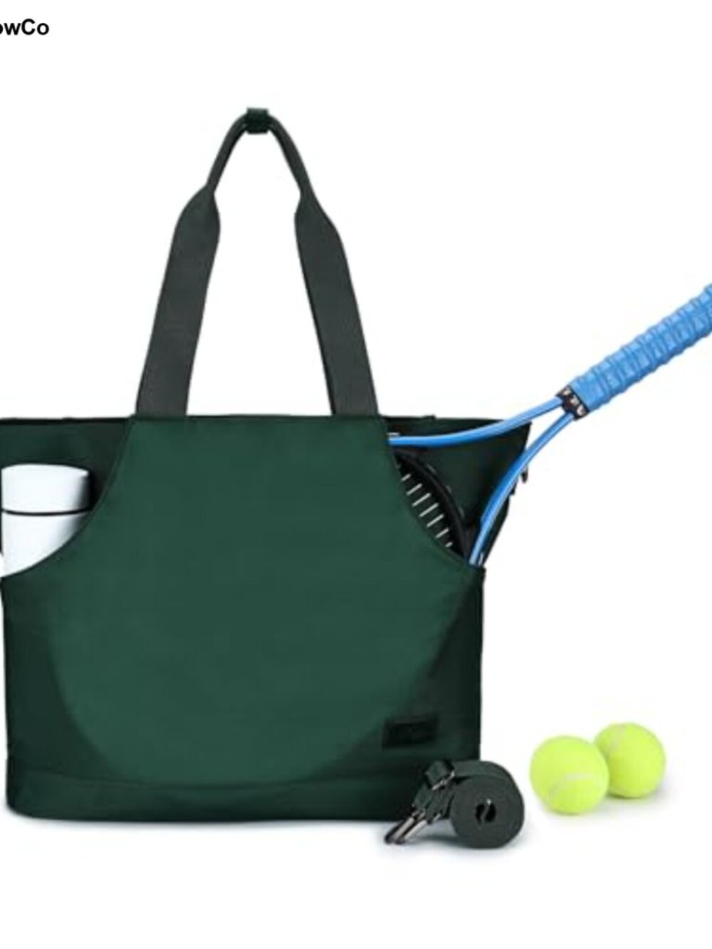 Water-Resistant Polyester Tennis Tote with Racket Compartments
